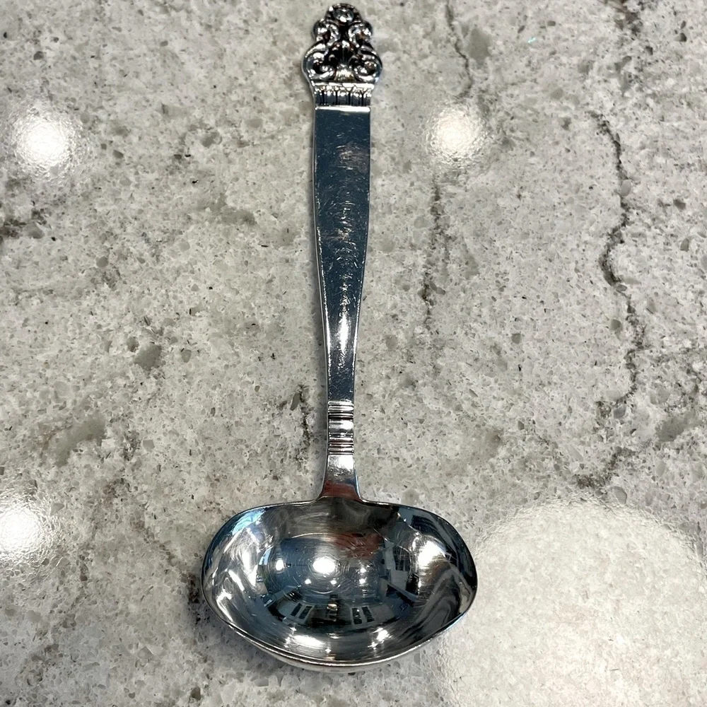 TH. Marthinsen Norway Cream Sauce Gravy Ladle Spoon Silver Plate Vintage